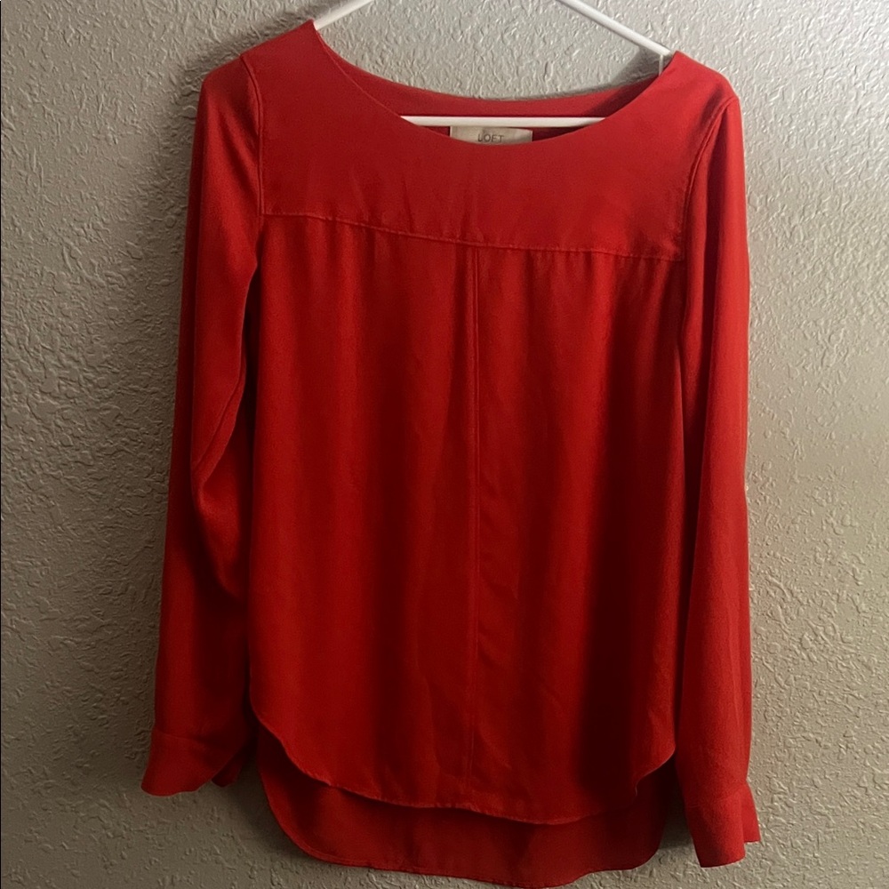 LOFT Vibrant Red Blouse